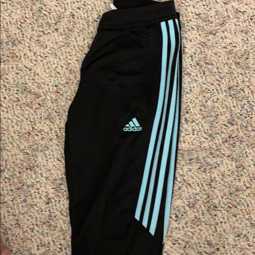 adidas black and blue joggers